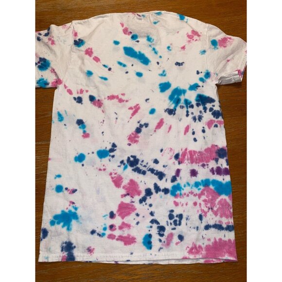 Handmade Tie-Dye T-Shirt Crew Neck Short Sleeve Multicolor Cotton - Picture 3 of 3
